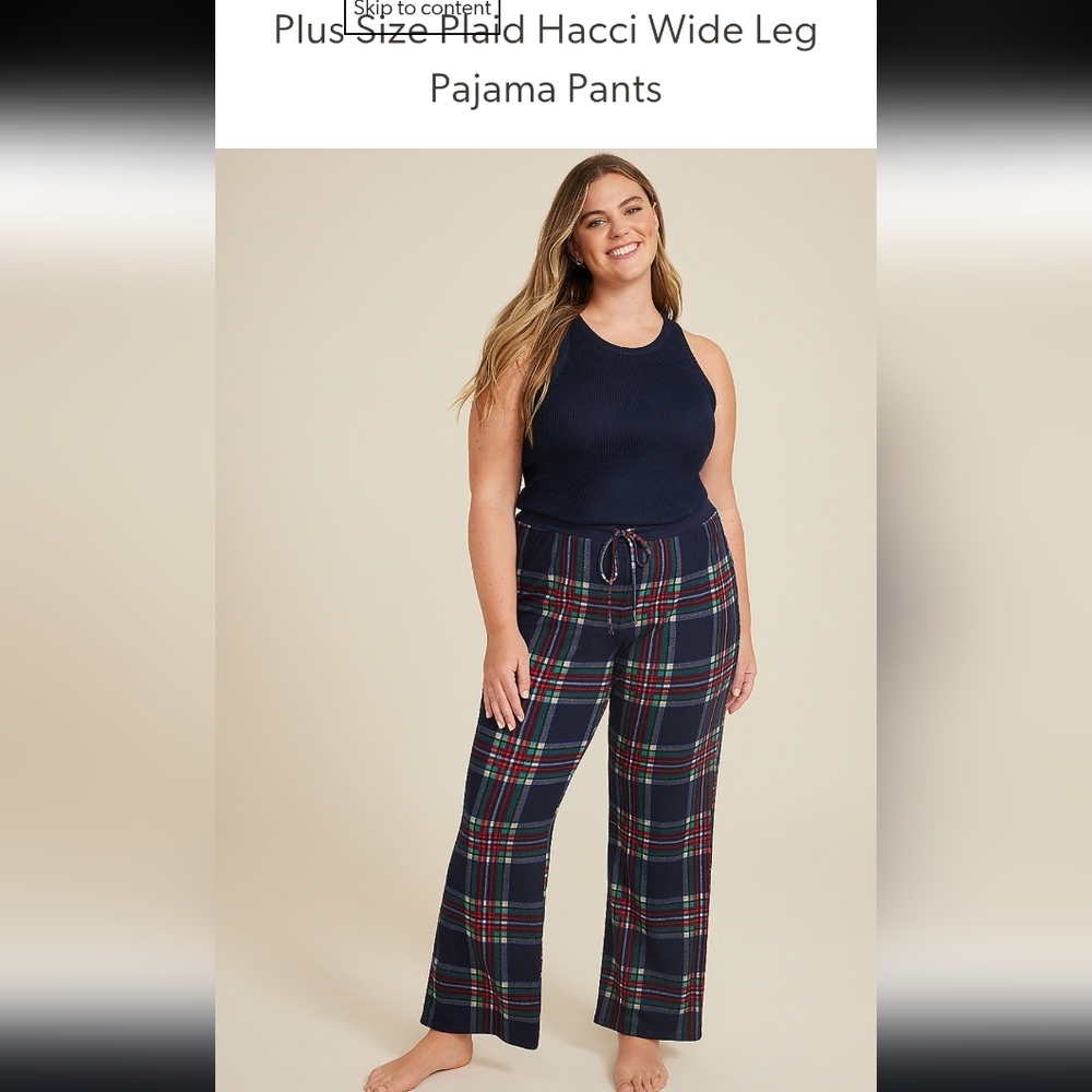NWOT MAURICES PLUS SIZE WIDE LEG HACCI PAJAMA PANTS LOUNGE